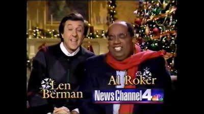 WNBC Newschannel 4 - Merry Christmas, Joyous Kwanzza and Happy Hanukkah ident - Al Roker & Len Berman - Mid-Late December 1995