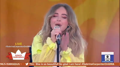 Alan Walker (upscaled to 4K), Sabrina Carpenter singing "On My Way", GMA with subtitles