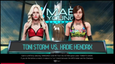 Toni Storm vs Hadie Hendrix (WWE 2K19)